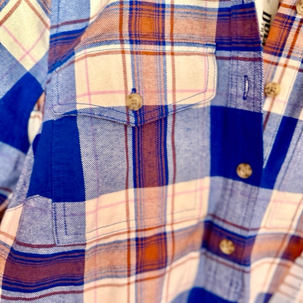 Duluth Trading Co Blue Free Swinging Tunic Flannel Shirt/ NWT - Picture 9 of 9